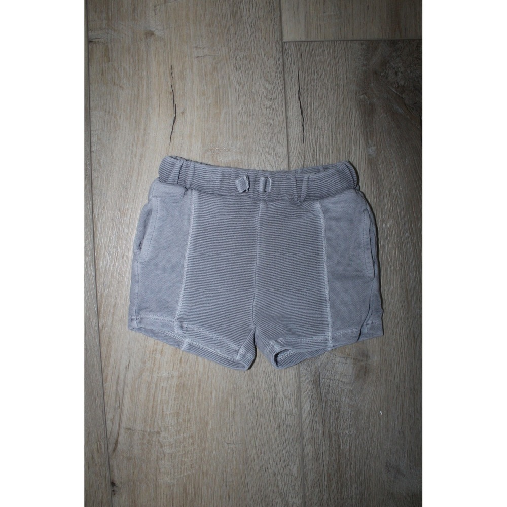 Zara Baby Boy Grey Ribbed Knit Elastic Waist Shorts 12-18 Months 86cm